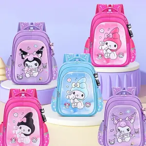 2024 3D Sanrioed Kuromi Cinnamoroll Cute Girl Super Large Capacity Bag Primary School backpack Kindergarten Children school Bag