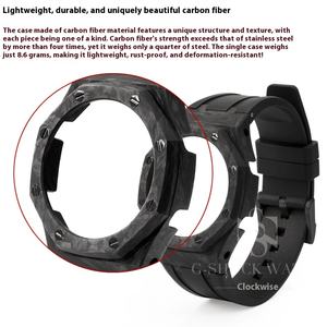 Kit de Modificación Deportivo Premium CasiOak de Fibra de Carbono Meteorito para GA-2100/<span class=keywords><strong>B2100</strong></span>/GM2100 Correas de Caucho de Flúor de 22 mm con Hebilla y Dije de Metal - Product Image 3