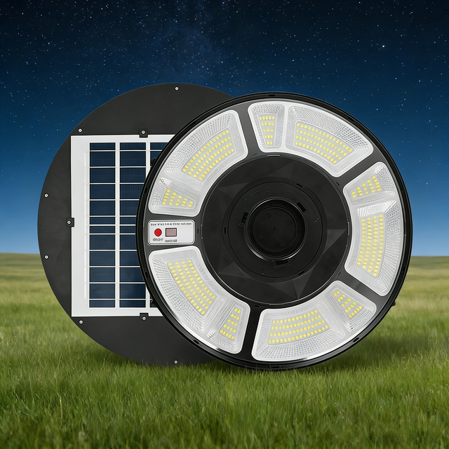 High Brightness Round Shape Garden Lights Solar Powered Waterproof ufo Led Solar Street Light