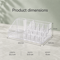 Organisateur de bureau hexagonal transparent en plastique pour le rangement des cosmétiques et des bijoux