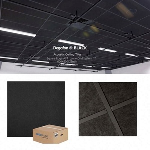 Panneaux de plafond en laine de verre acoustique de classe A1 ignifuge de la marque Norlin avec voile noir - Product Image 6