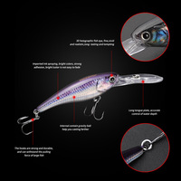 Leurre flottant Minnow à longue queue avec simulation de couleur 3D et bille en acier, 5,5 cm 5,6 g, pour la pêche au poisson mandarin, avec hameçons spéciaux