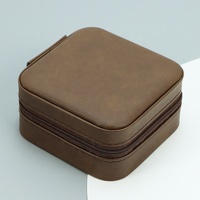 Boîte à bijoux en similicuir personnalisée pour voyage, rangement pour bagues, boucles d'oreilles, organisateur, cuir synthétique vierge, petite boîte à bijoux pour gravure