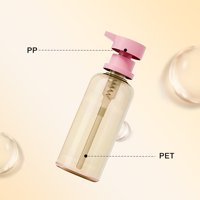 Bouteille vide en PET dépoli de 180 ml et 200 ml avec pompe à pression en PP, anti-fuite, pour lotion de douche, emballage cosmétique de voyage pour salle de bain, vente en gros