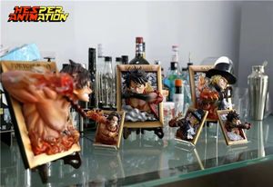 HESPER 3 Styles <span class=keywords><strong>Cadre</strong></span> photo <span class=keywords><strong>3D</strong></span> peint de Luffy, Ace et Sabo, 3 frères, figurines d'<span class=keywords><strong>action</strong></span> en PVC, 20,5 cm - Product Image 2