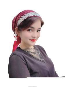 Elegant women's headscarf hat in 4 colors, ethnic style with sequin fabric, Muslim headscarf, fashionable pullover style, - Product Image 5