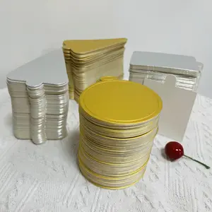 Kağıt Personalizado altın kek panoları tepsi kalıp kesim kenar üçgen şekli yuvarlak 6Cm 8Cm 9Cm Mini kek pasta Pop panoları