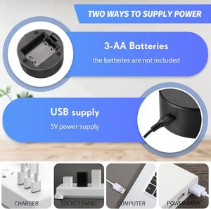 Popular White Night Light Touch Control Dimmer <b>Switch</b> Middle Size ABS Base Led Table Lamp <b>USB</b> Recharge Modern Blank Acrylic DIY - Product Image 3