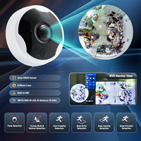 8MP 4K 360 °   Cámara IP POE Panorámica Ojo de Pez, CMOS IR, IA, Análisis VCA, Detección de Movimiento, Rostro, Personas y Vehículos, Cámara de Vigilancia