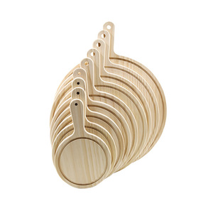 Solid Wood <b>Pizza</b> <b>Tray</b> Round With Handle For <b>Baking</b> <b>Pizza</b> Tools Heze Shandong Made Hand Wash Only - Product Image 2