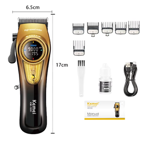 KEMEI KM-1691 <span class=keywords><strong>Tagliacapelli</strong></span> Professionale da <span class=keywords><strong>Uomo</strong></span>, 9000 RPM, Batteria ad Alta Capacità 4500mAh, Lama in Ceramica Regolabile, Trimmer Multivelocità - Product Image 2