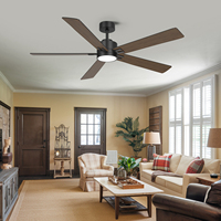 Ventilateur de plafond BLDC intérieur/extérieur de 60 pouces avec lumière LED, télécommande intelligente Alexa, 2 ensembles de pales réversibles, moteur CC