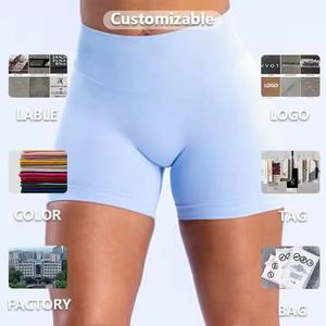 Shorts de sport athlétiques à taille haute en nylon à séchage rapide, compressifs, pour le fitness, le yoga, la gym et le cyclisme, personnalisables - Product Image 5