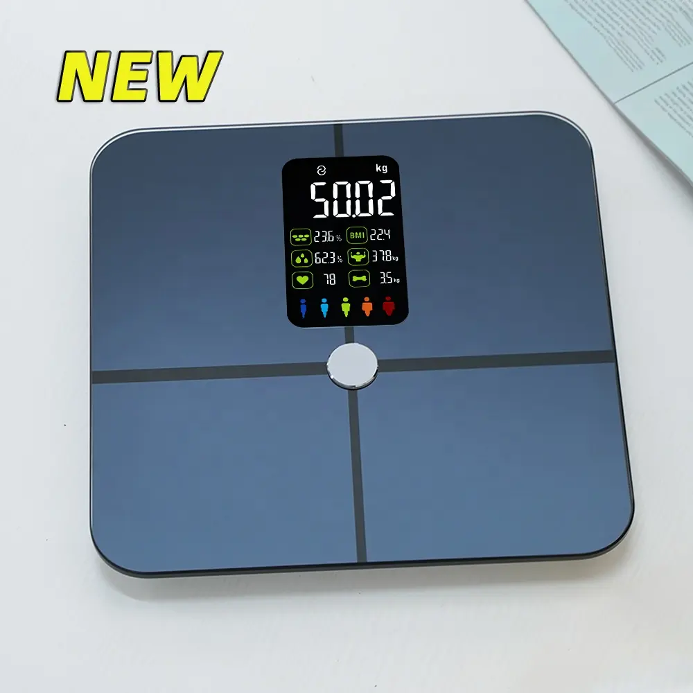 新しい心拍数VAスクリーン電子体重計メーカーLCDスケールパーソナルスマートデジタルボディ体重計