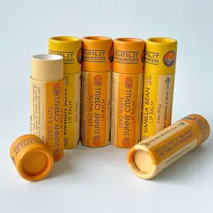 Cartone da imballaggio biodegradabile 100% Push Up deodorante Stick cilindri contenitori balsamo per labbra tubo di carta resistente all'olio