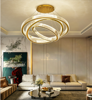 Lustres modernes simples et haut de gamme, grands lustres contemporains en cristal pour longues escaliers