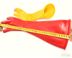 Gants diélectriques en caoutchouc latex isolant bicolore de classe haute tension 00/0/1/2/3/4 pour travaux électriques, gants en caoutchouc électriques - Product Image 5