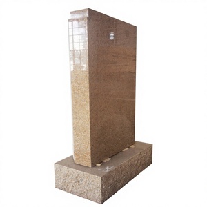 Statue commémorative traditionnelle en granit rouge d'Inde pour cimetière, utilisation extérieure - Product Image 3