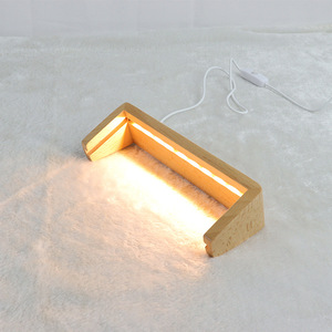 Masa takvimi fotoğraf tabanı LED gece ışık bazı akrilik u-şekilli katı ahşap ekran lamba tabanı - Product Image 6