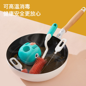 Ensemble de brosses pour biberons en silicone, nettoyeur de tétines à long manche pour nourrissons et enfants de 0 à 14 ans - Product Image 4