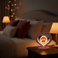 Lampe de table magnétique LED à lévitation avec fleurs préservées, cadeau pour la Saint-Valentin et Pâques