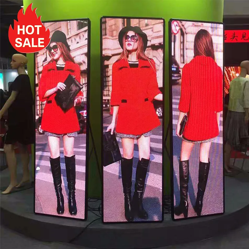 Lecede 4g Wifi Control Floor Standing Portable Commercial Advertising Digital Mirror Poster Led Screen Display For Store Hotel