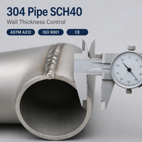 Tuyau soudé ERW en acier inoxydable 304, 1 pouce SCH40, 33,4 mm DE, 3,38 mm TA, 6 m pour conduites d'eau, de gaz, d'air, d'huile et de fluides, livraison rapide