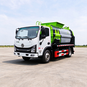 Camión de basura Dongfeng Huashen de 7 m³ con elevación lateral hidráulica para transporte de residuos alimentarios, ideal para saneamiento municipal, ¡en oferta! - Product Image 1