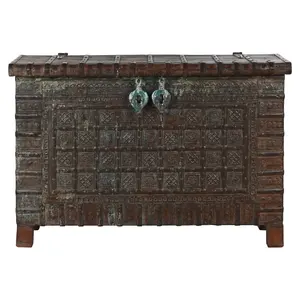 Coffre en teck et en fer 137x44x98 60:60 Ensemble de 6 pièces - Product Image 5