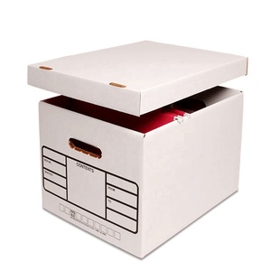 wholesale custom logo large-capacity file document archive storage corrugated cardboard boxes carton boxes with cover