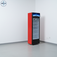 Réfrigérateur commercial 260L pour bar, avec porte vitrée et refroidissement par ventilateur, pour l'affichage de bières et sodas