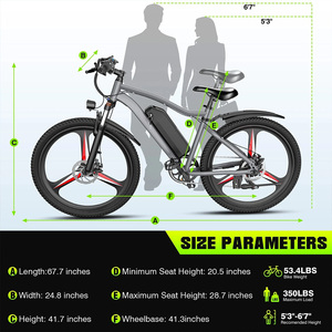 26 İnç E-Bisiklet 720W 25 MPH 50 Mil Menzil 30 Derece Yokuş Tırmanma Kapasitesi 7 Vitesli Disk Frenli Elektrikli Dağ Bisikleti Yetişkinler İçin - Product Image 6