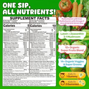 Gummies Superaliments pour Enfants 4+ et Adolescents Super Greens Mélange 40-en-1 de Fruits et Légumes Multivitamines avec Oméga <span class=keywords><strong>3</strong></span>, Fer, Champignons, Lutéine - Product Image 6