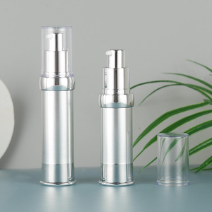 Mini petits flacons cosmétiques vides en plastique de 5 à 30 ml, or et argent, avec pompe sans air pour sérum pour le visage - Product Image 2