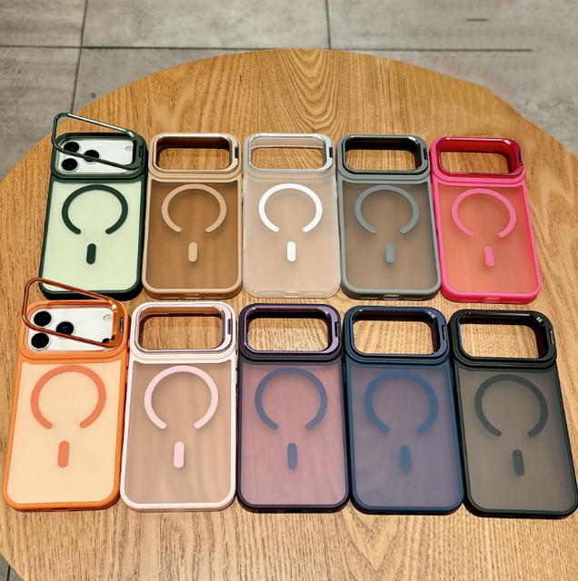 GSCASE Magnetic Mobile Phone Case With Lens Holder Skin Feel Phone Cover for Iphone 17 Pro Max 16 15 for Samsung S26 Ultra