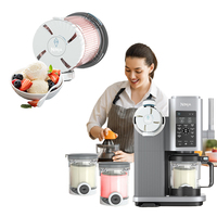 1 paquet de pichets et couvercles gris pour machine à glace, compatibles avec les séries Ninja NC700 NC701, de remplacement, sans BPA et lavables au lave-vaisselle