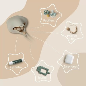 Support de sucette en silicone anti-chute en forme d'étoile, sans BPA, étui de rangement étanche avec sangle - Product Image 5