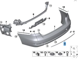 51137308841 per <span class=keywords><strong>BMW</strong></span> <span class=keywords><strong>serie</strong></span> <span class=keywords><strong>3</strong></span> F34 GT barra posteriore <span class=keywords><strong>nero</strong></span> brillante - Product Image 4