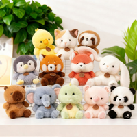 Porte-clés en peluche mini animal Kawaii, breloque de sac moelleuse, lapin, renard, panda en coton doux et duveteux, poupée en peluche de 8 pouces, cadeau d'anniversaire