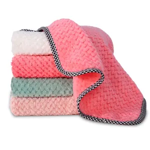 Household Coral Fleece Microfiber Absorbent Rags Cleaning Cloths Kitchen Towels