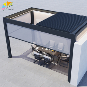 Kit de techo motorizado de persiana retráctil eléctrica, pérgola para exteriores, bioclimática motorizada de aluminio con listones de aluminio, parasol - Product Image 1