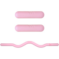 Tapis de yoga en caoutchouc PU rose, anneau de Pilates, bracelet lesté en silicone, haltère, accessoires de cross-training, Pilates léger