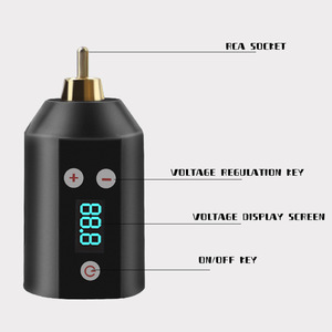 Usine En Gros Machine À Tatouer Alimentation Mini Batterie Grip DC RCA 1500mah Sans Fil USB Charge Noir - Product Image 2