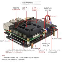 Raspberry Pi Generasi ke-4 Tipe B 4B NAS Server Penyimpanan Jaringan Kotak Cangkang Papan Ekspansi Hard Disk SATA 2.5-inci