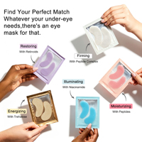 Patchs Hydrogel Rafraîchissants pour les Yeux Contre les Poches et les Cernes, Masque Gel à la Caféine, Logo Personnalisé, Vente en Gros Directe Usine OEM ODM