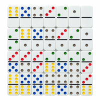 Dominos colorés personnalisés avec logo gravé en usine, jeux de dominos double six pour les jeux de table en famille