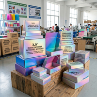 Boîtes cadeaux en papier irisé XJY avec couvercles, boîtes d'expédition en carton ondulé pour l'emballage, l'expédition et le stockage