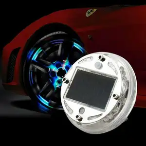 Luzes de led para roda de carro, alimentado por energia solar, luz de roda para carro esportivo