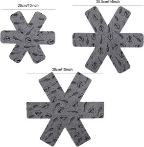 Anti-Slip Felt Pot and <strong>Pan</strong> <strong>Protectors</strong> 3 Different Size Cookware <strong>Protector</strong> Set Pots and <strong>Pans</strong> Dividers - Product Image 3
