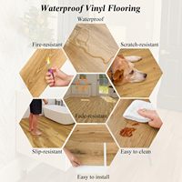 Revêtement de sol en vinyle de luxe LVT imperméable pour bureau, aspect bois et pierre, installation par clipsage pour la rénovation de la maison